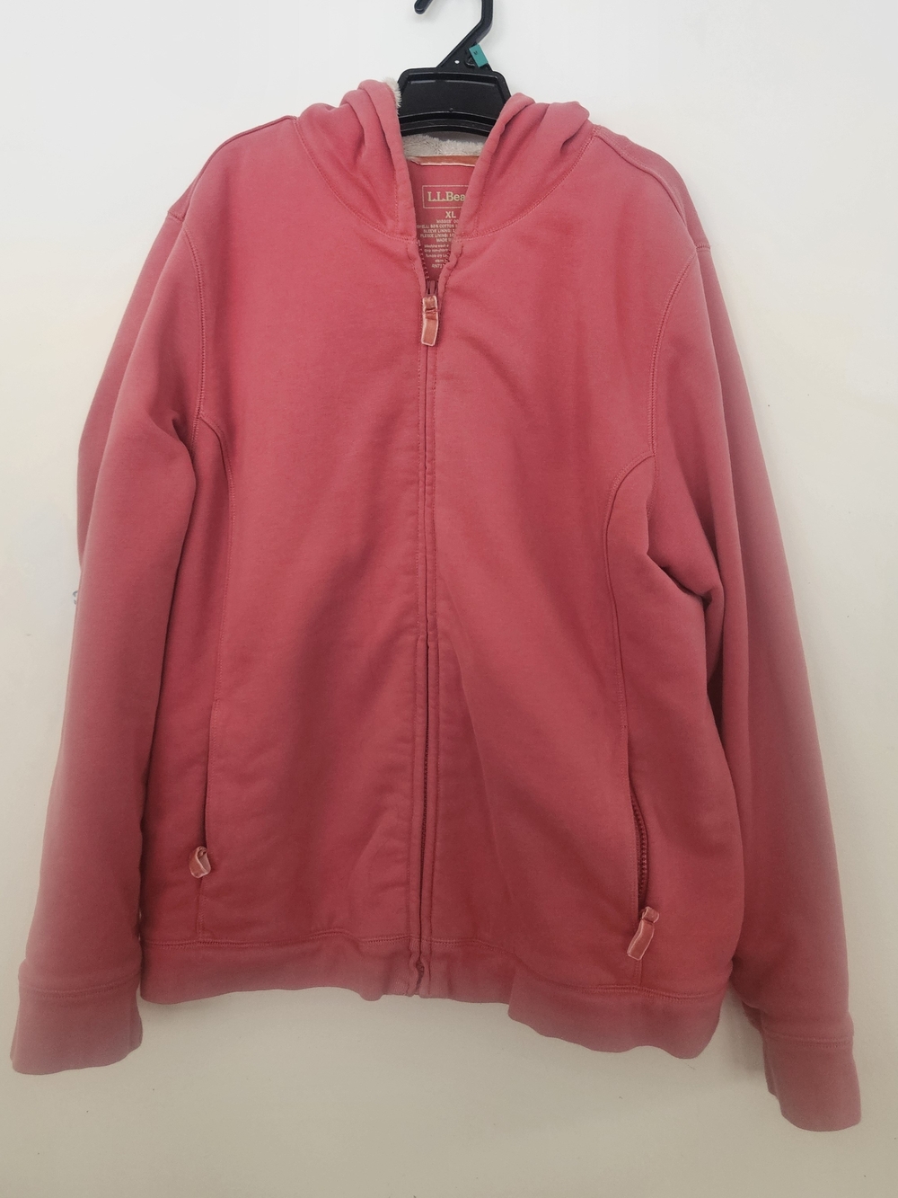 L.L. Bean Women's XL Regular Salmon Full-Zip Hoodie Fleece Lined Jacket 0GLT6